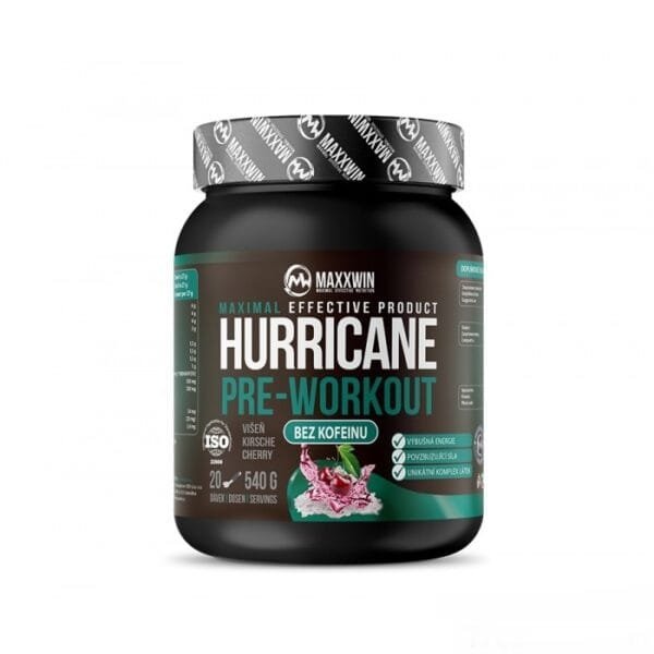 MaxxWin Hurricane Pre-Workout Prieštreniruotinis maisto papildas be kofeino 540g.