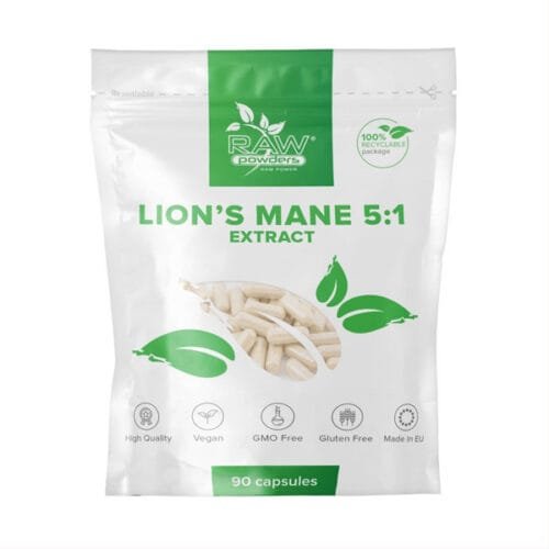 Lion's mane 5:1 ekstraktas, 500mg 90kaps.