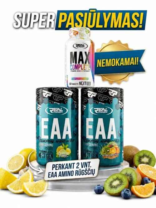 Real Pharm EAA 420g 1+1 ir  (Vitaminai Dovanų) AKCIJA!!!